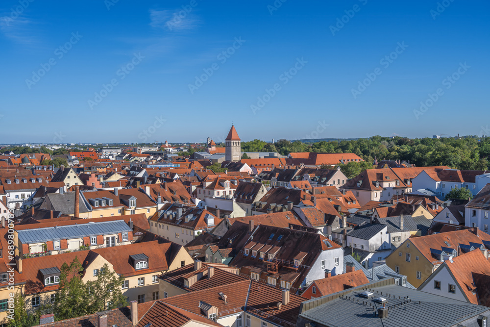 Aerial view over the city of Regensburg