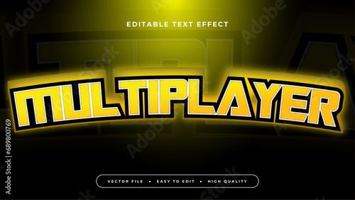 Black and yellow multiplayer 3d editable text effect - font style