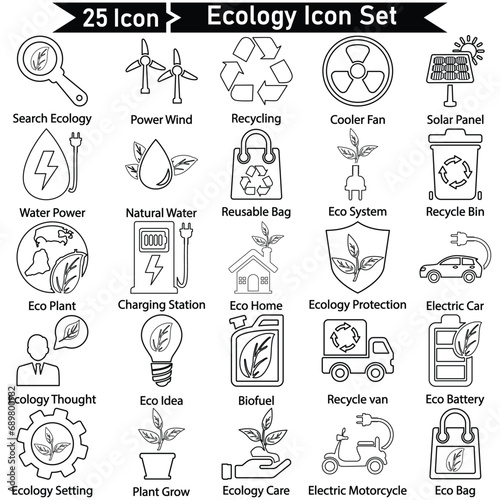 Ecology Line Icon Set