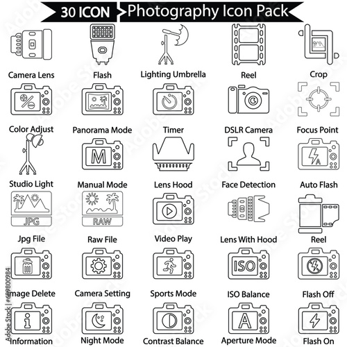Photography Line Icon Pack