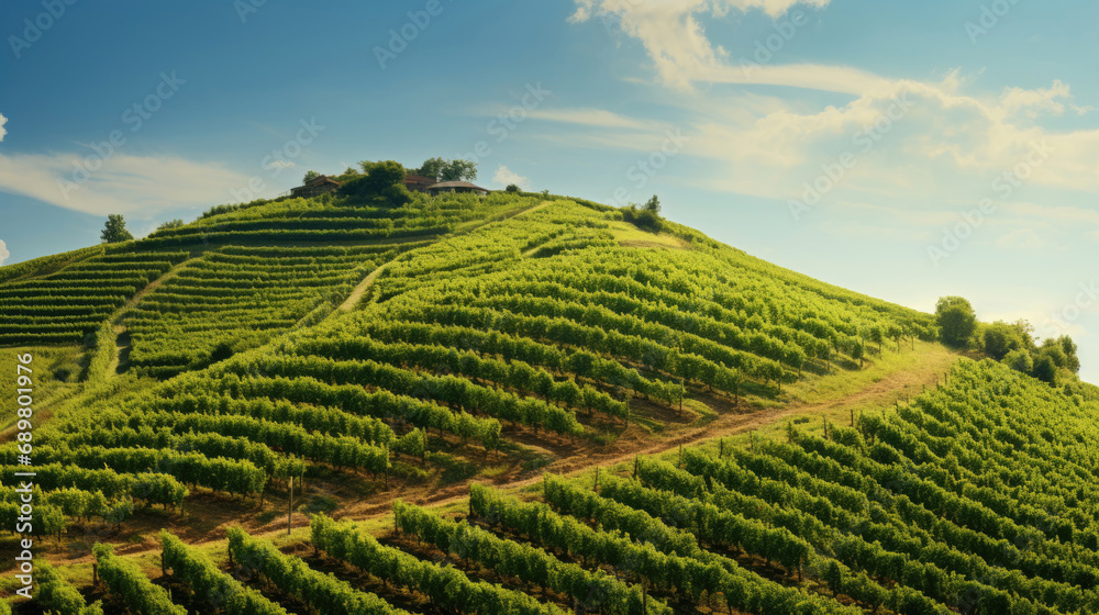 Green vineyard on a hill