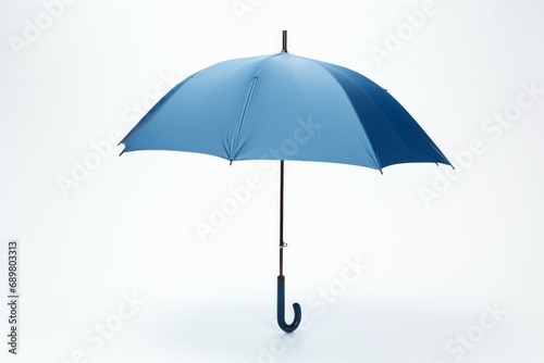Opened blue umbrella isolated on white background
