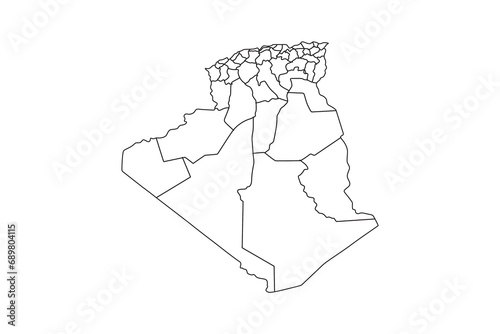 Vector Algeria map outline with white background