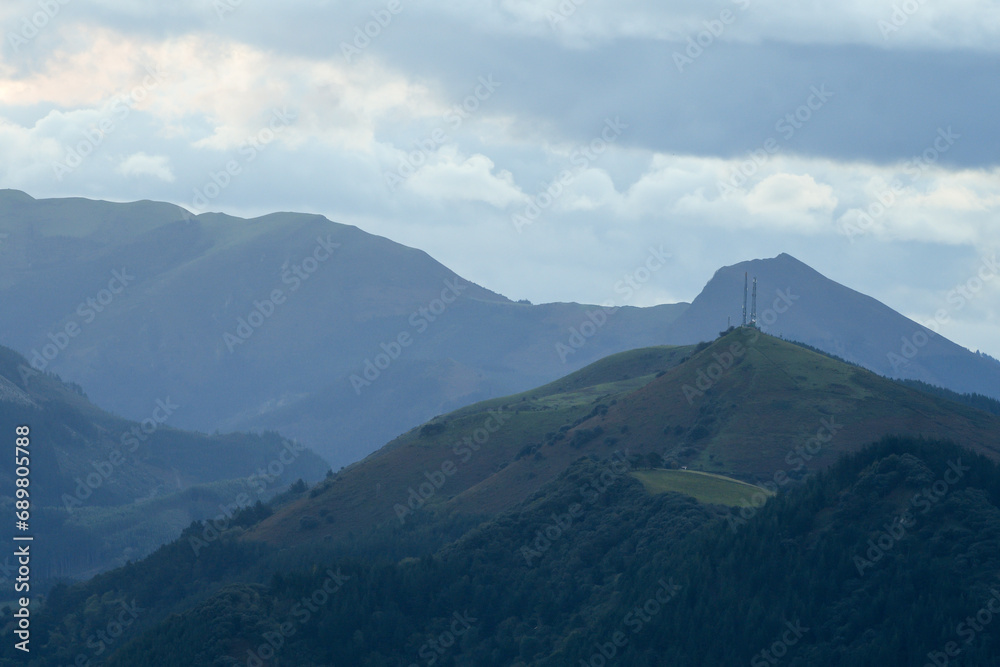 Mount Ubieta from Burgueño with Galarraga and Ganekogorta in the background