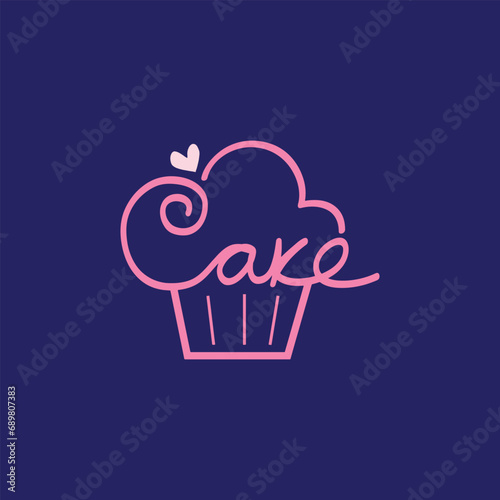 cake bakery store logo design vector
