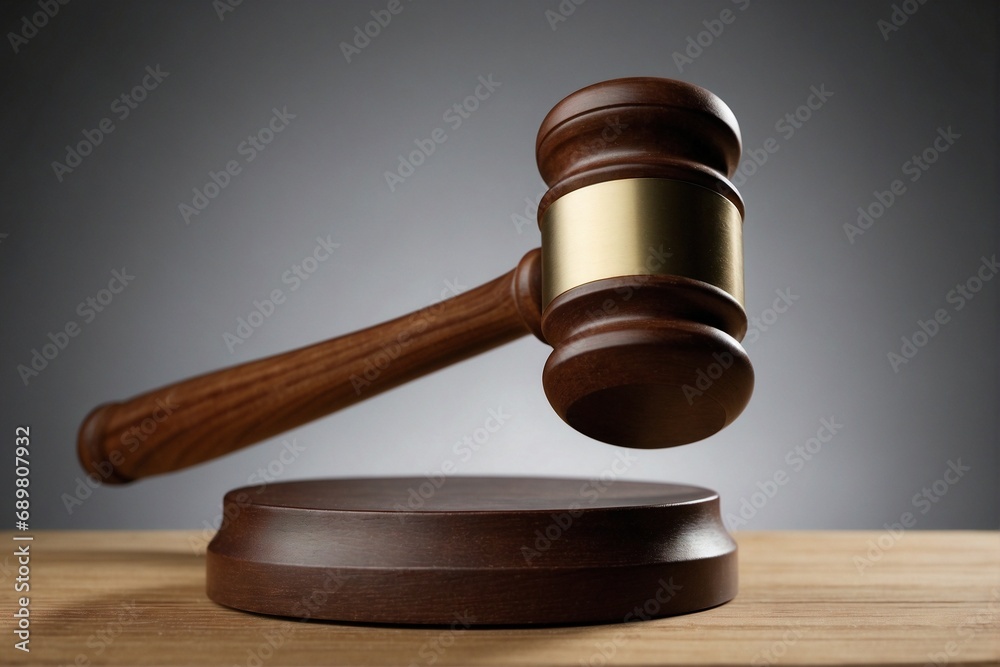 Judge's gavel on a stand: symbol of fair justice.