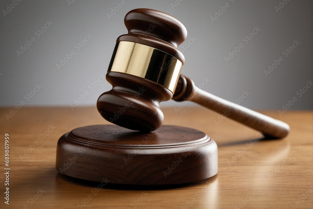 Judge's gavel on a stand: symbol of fair justice.