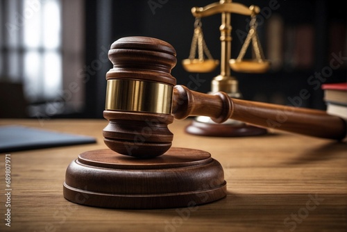 Judge's gavel on a stand: symbol of fair justice.
