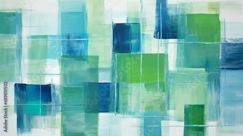 abstract blue green and teal background with textured transparent squares in random layers