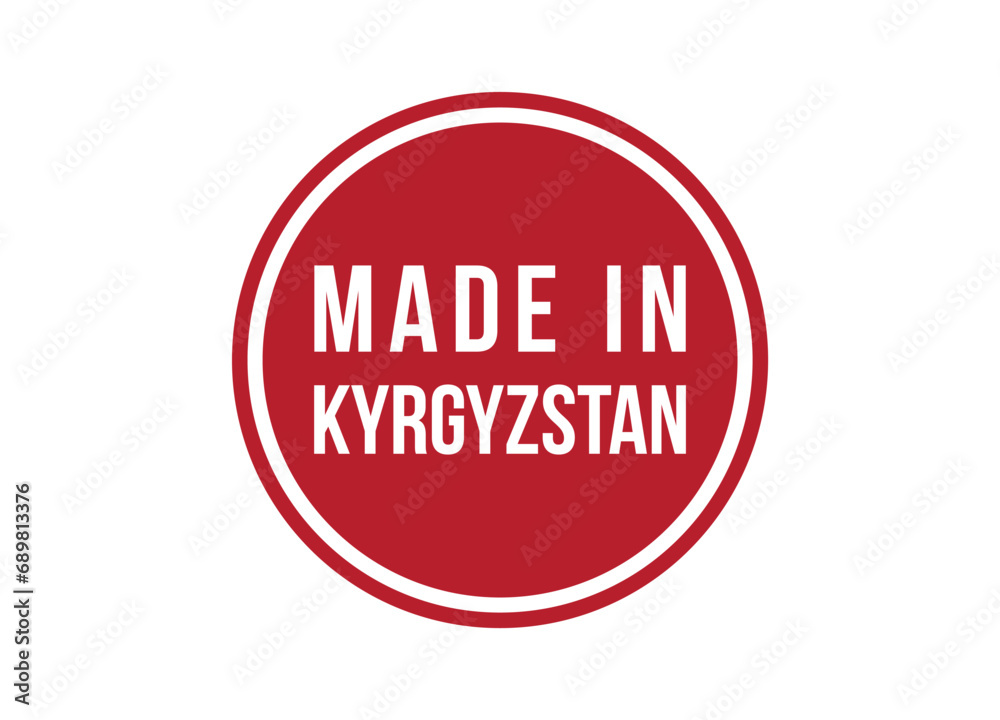 Made in Kyrgyzstan red vector banner illustration isolated on white background