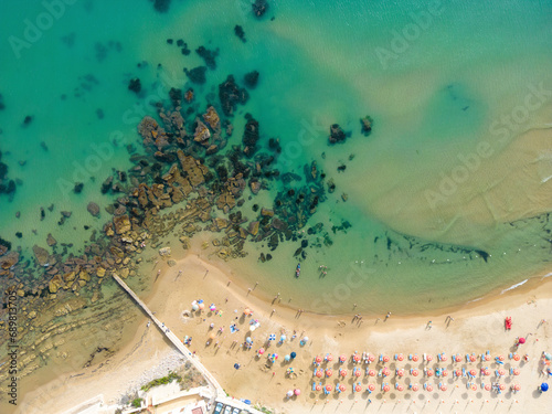 Aerial View of Siculina Beach, Siculiana, Sicily, Italy--.tif. photo