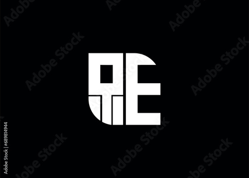 Monogram Letter QE Logo Design vector template