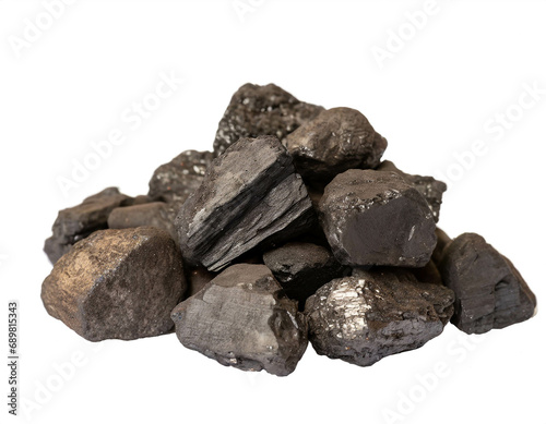 Brown coal isolated on white background, cut out