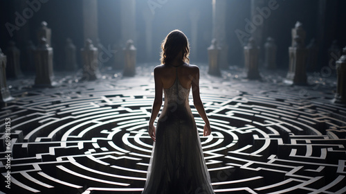 Woman in a labyrinth