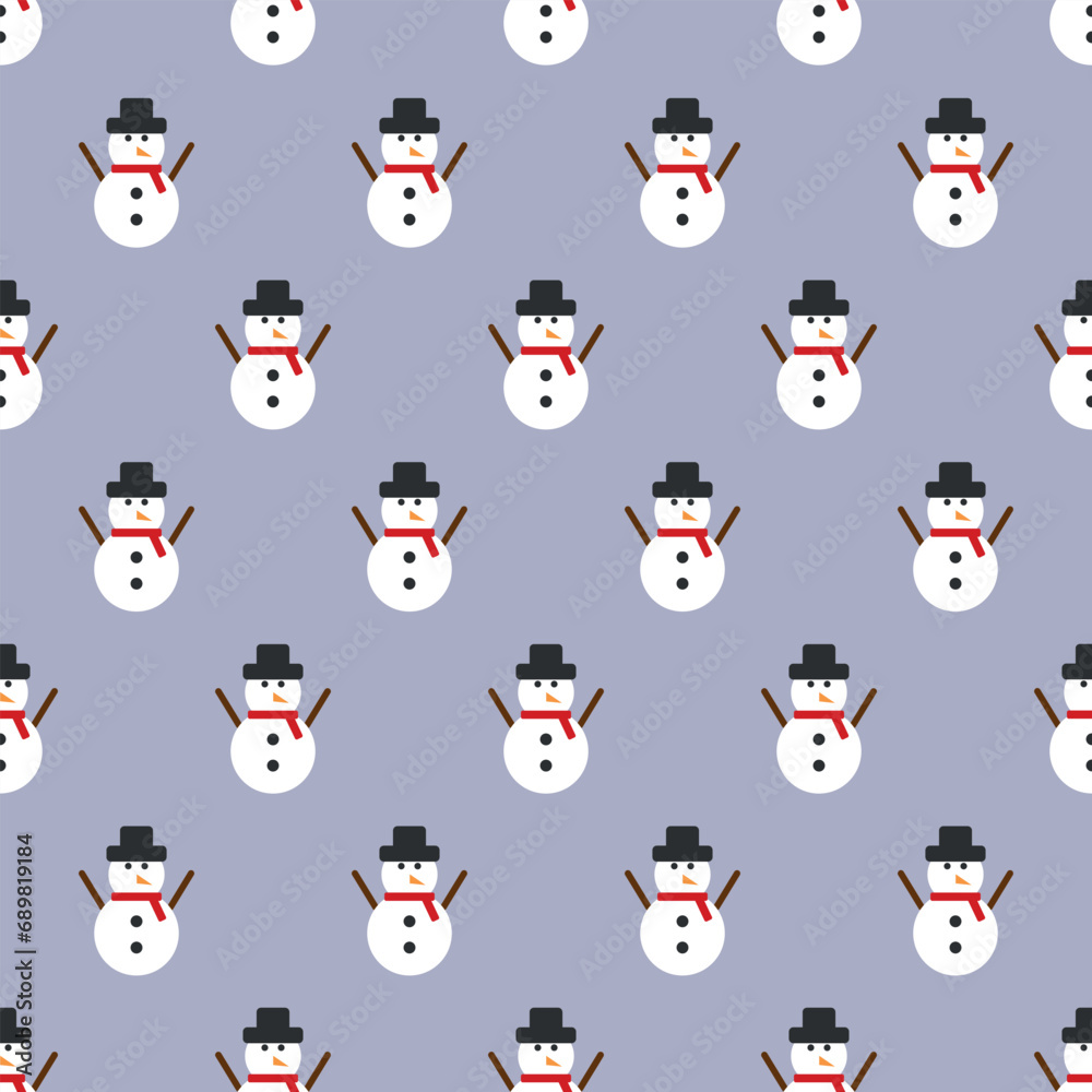 Christmas Pattern - Snowmen Icon, Simple, Fun, Seamless