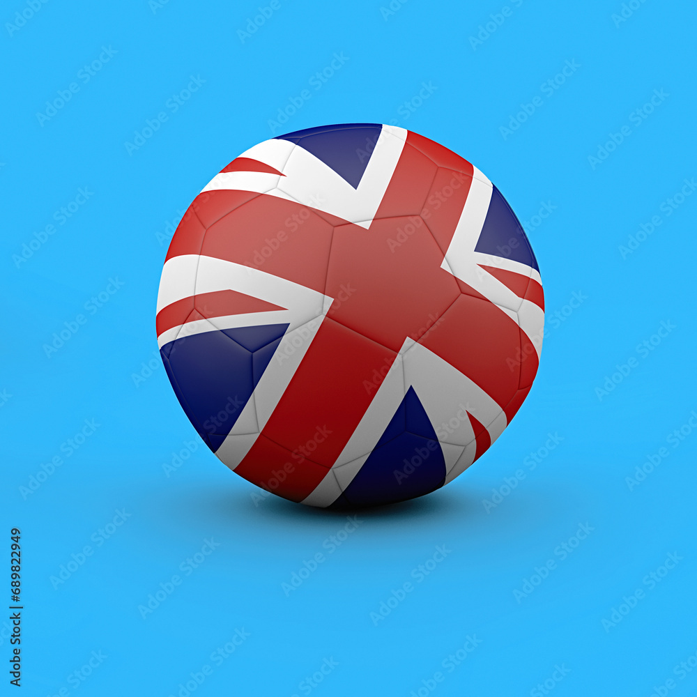 A soccer ball on a blue background. The flag of Italy. 3d rendering. Illustration. A soccer ball on a blue background. The flag of Italy. 3d rendering. Illustration.