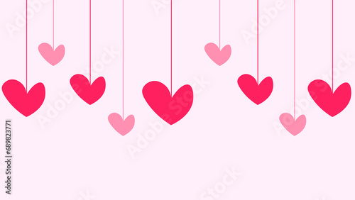 The pattern of love hearts and valentines
