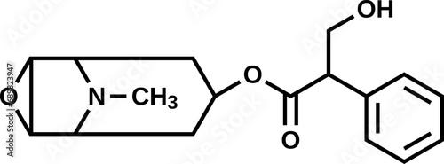 Scopolamine structural formula, vector illustration