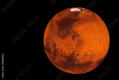 Fototapeta Naklejka Na Ścianę i Meble -  Planet Mars on a dark background. Elements of this image furnished by NASA