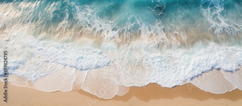 Aerial view of ocean waves ...