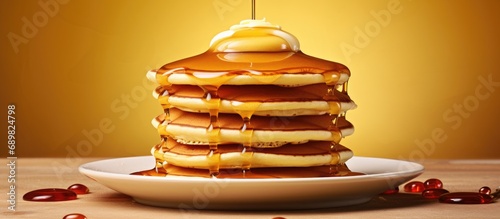 delicious pancakes in a sta...