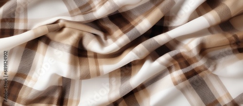 beige brown woolen plaid is...