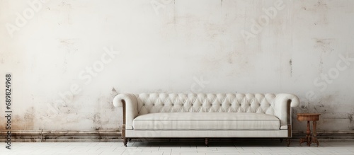 ancient leather sofa and te...