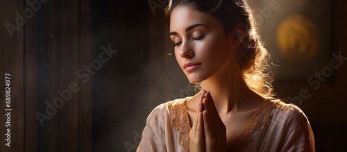 A young woman faithfully br...