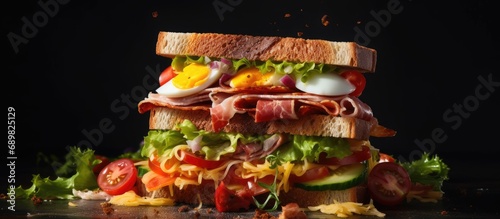 Club sandwich with cheese c...