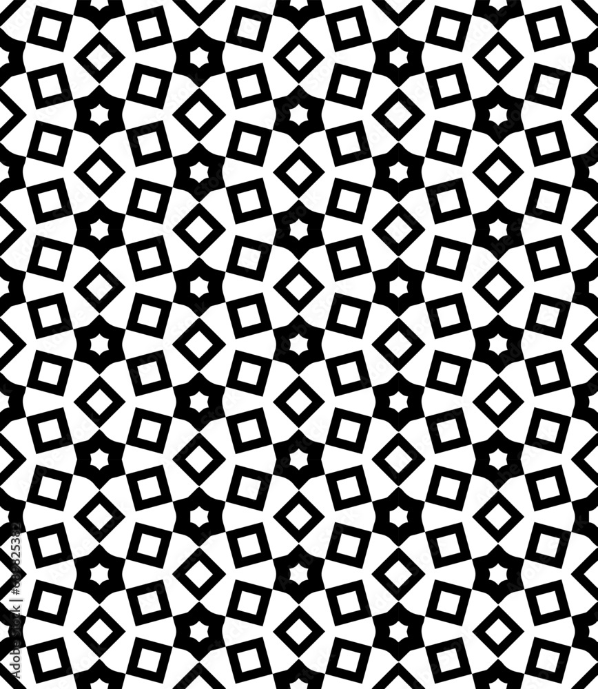 Black and white seamless abstract pattern. Background and backdrop. Grayscale ornamental design. Mosaic ornaments. Vector graphic illustration. EPS10. Black and white seamless abstract pattern. Background and backdrop. Grayscale ornamental design. Mosaic ornaments. Vector graphic illustration. EPS10.