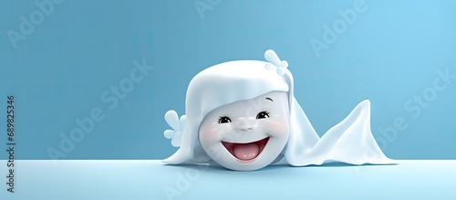Cute baby lies with a tooth...