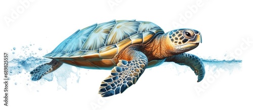 Atlantic or Kemp Ridley critically endangered sea turtle. Copyspace image. Square banner. Header for website template