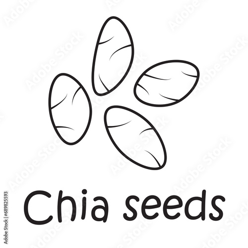 Badge chia seeds with the inscription. Vector image  eps