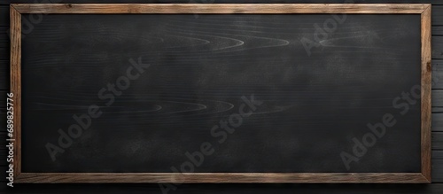 A blank black school board made of wood. Copyspace image. Square banner. Header for website template