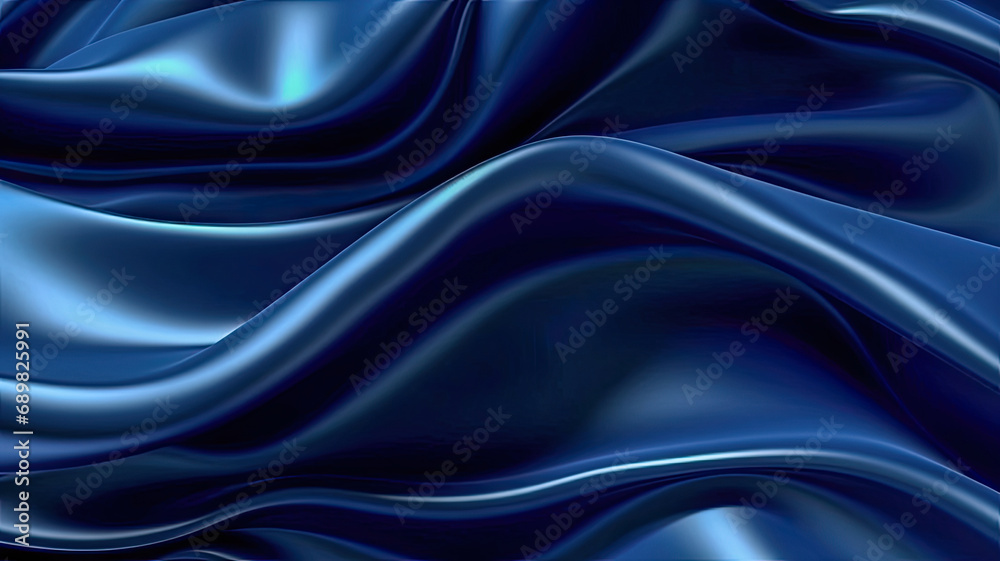 silk fabric background textures of Navy blue glossy surface