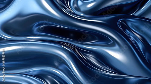 background textures of Navy blue wavy silk