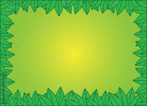 Simple and funny background or photo frame with leaves 