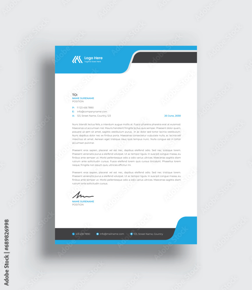 Modern Letterhead Design Abstract Business Letterhead Design Template Modern Letterhead Design Abstract Business Letterhead Design Template