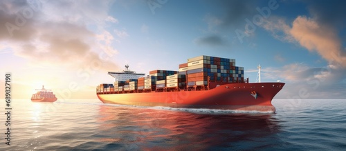 Container ship carrying con...