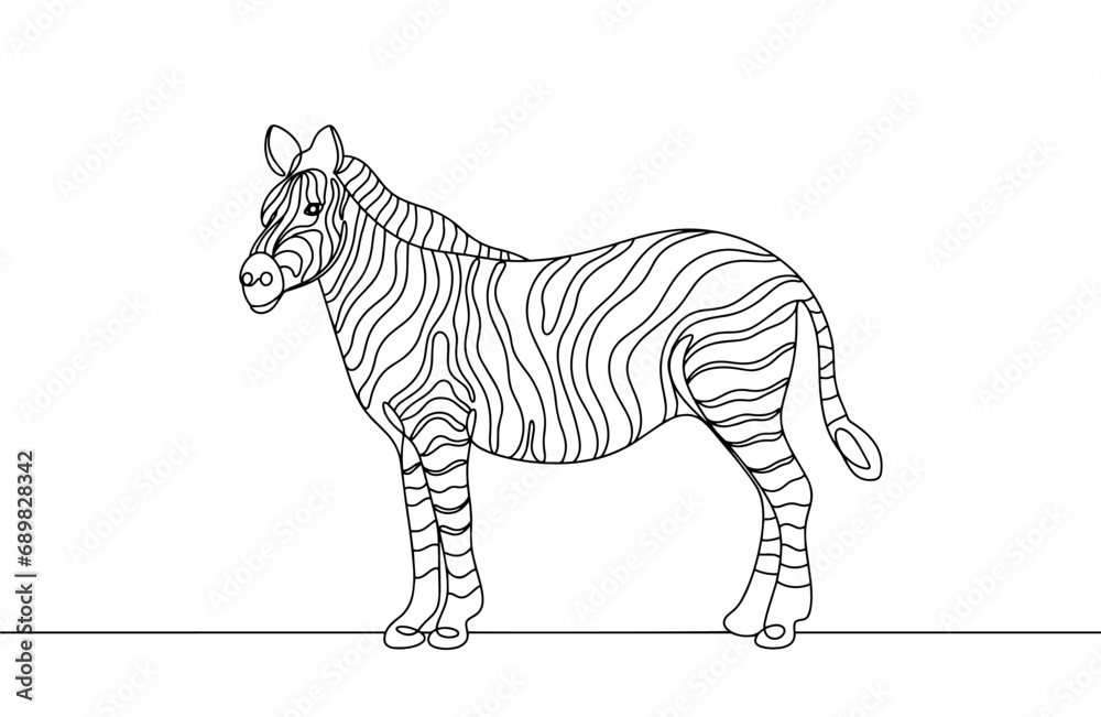 Obraz premium Zebra. Animal. One line