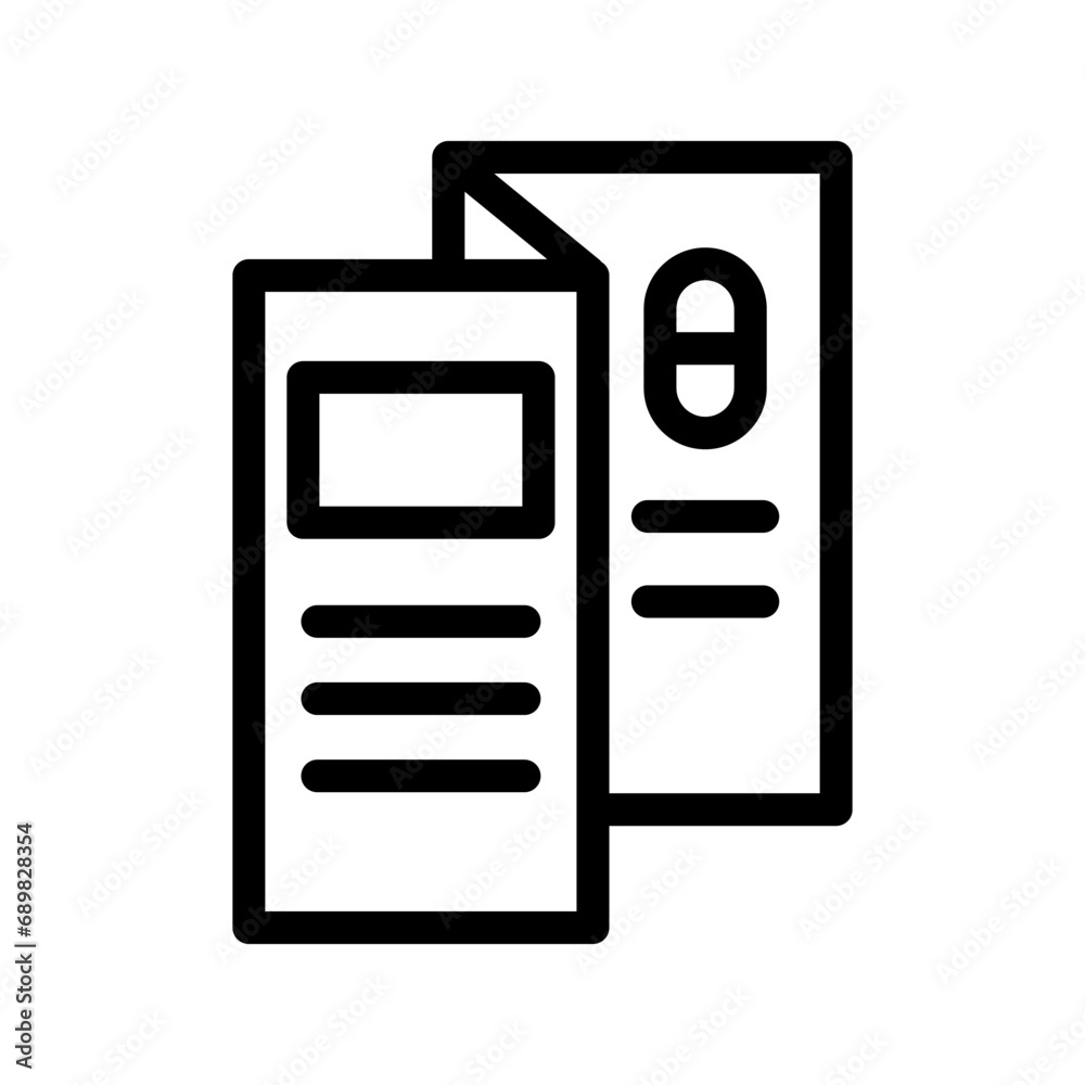 leaflet line icon illustration vector graphic. Simple element illustration vector graphic, suitable for app, websites, and presentations isolated on white background