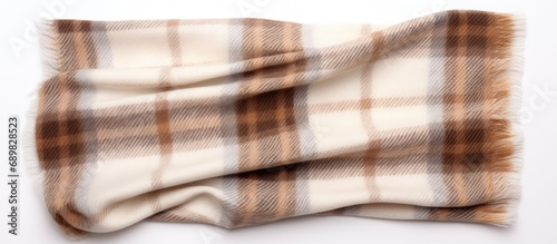beige brown woolen plaid is...