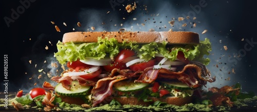 Club sandwich with chicken ...
