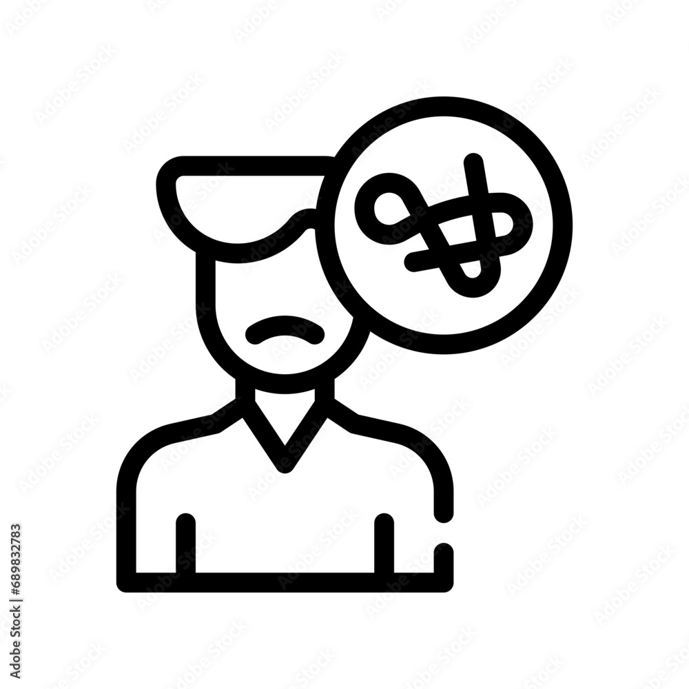 mental disorder line icon
