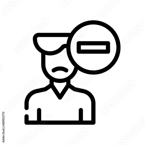negative thinking line icon