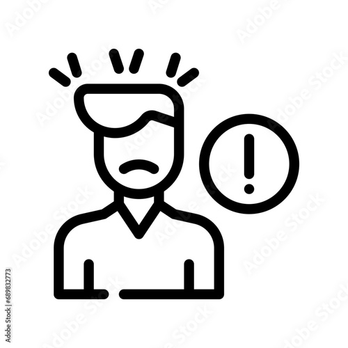 panic attack line icon