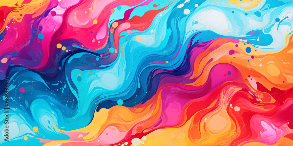 Watercolor painterly pattern in vector, in the style of colorful and energetic, poured, spray painted