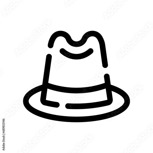 fedora hat line icon