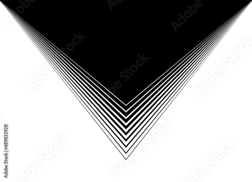 Vector transition from black to white in retro style. Striped vector background. Basics for graphic design. Arrow. Triangles. Vector illustration