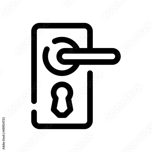 door lock line icon